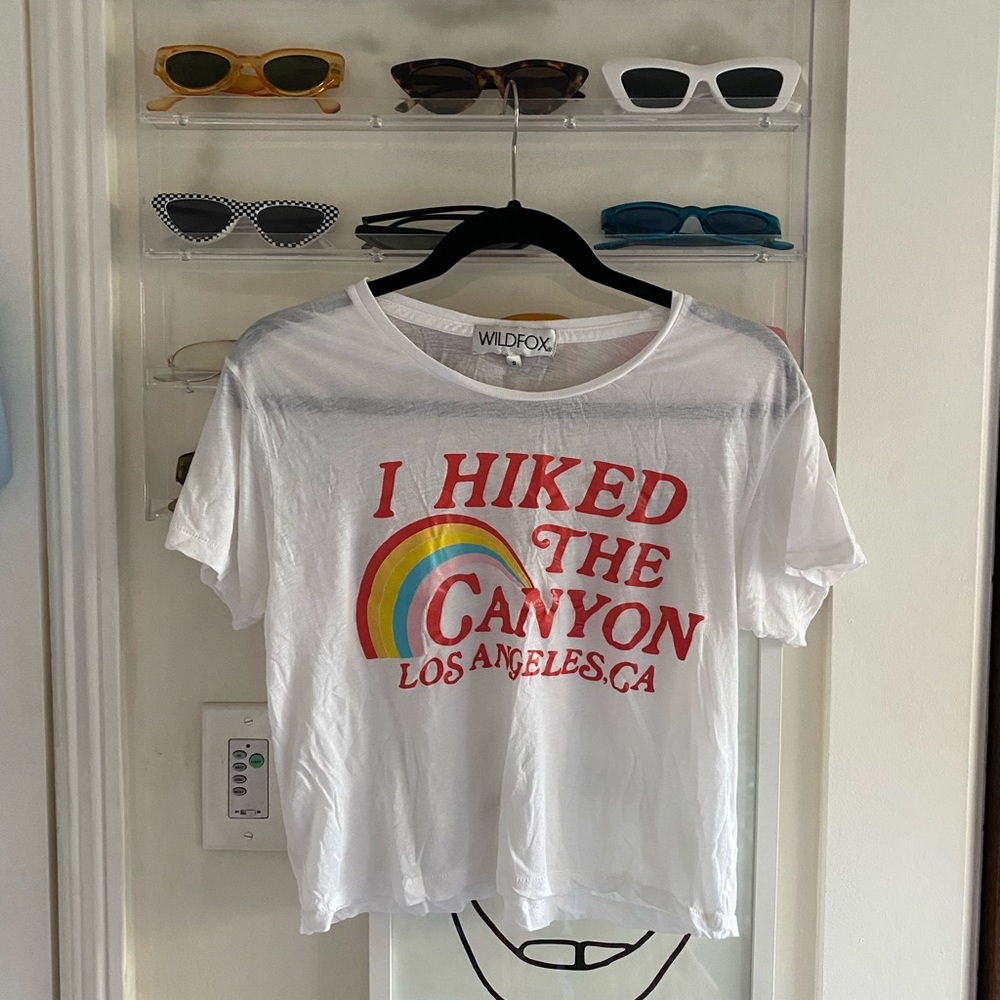 Wildfox White 'I Hiked the Canyon' Rainbow Tee
